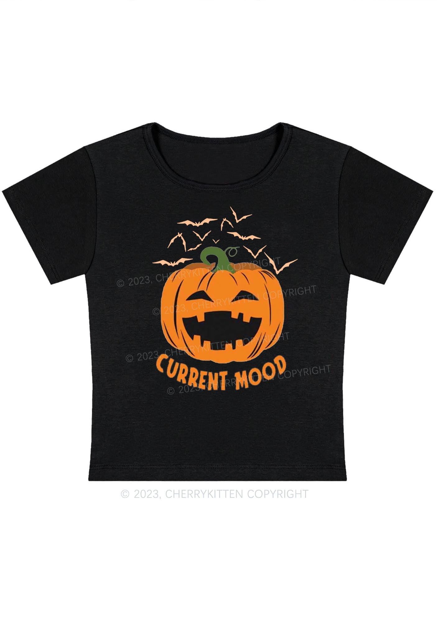 Pumpkin Current Mood Halloween Baby Tee Cherrykitten