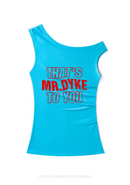 Thats Mr Dyke Pride Y2K Off Shoulder Tank Top Cherrykitten