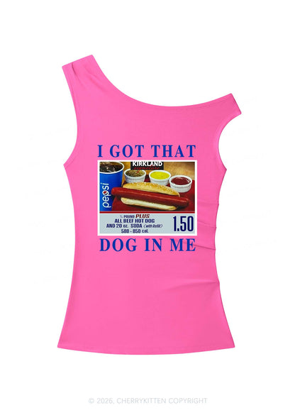 I Got That Hot Dog In Me Y2K Off Shoulder Tank Top Cherrykitten