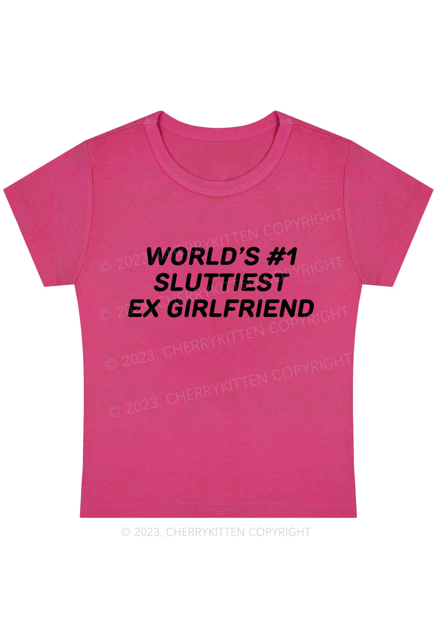 Curvy World's First Slxttiest Ex Girlfriend Y2K Baby Tee Cherrykitten