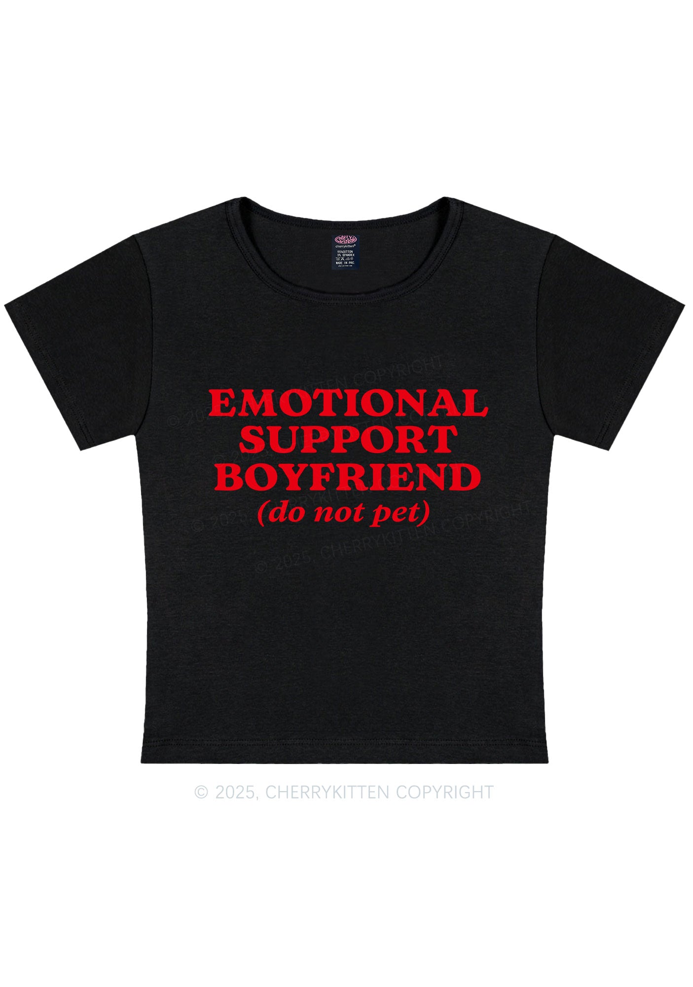 Emotional Support Boyfriend Valentine's Day Y2K Baby Tee Cherrykitten