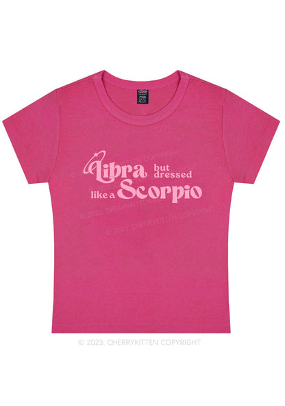 Libra Dressed Like Scorpio Y2K Baby Tee Cherrykitten