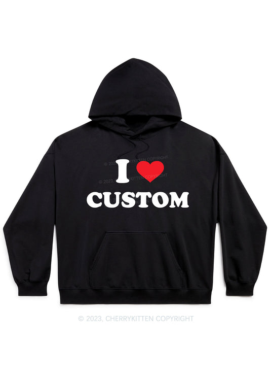 I Love Custom Y2K Hoodie Cherrykitten