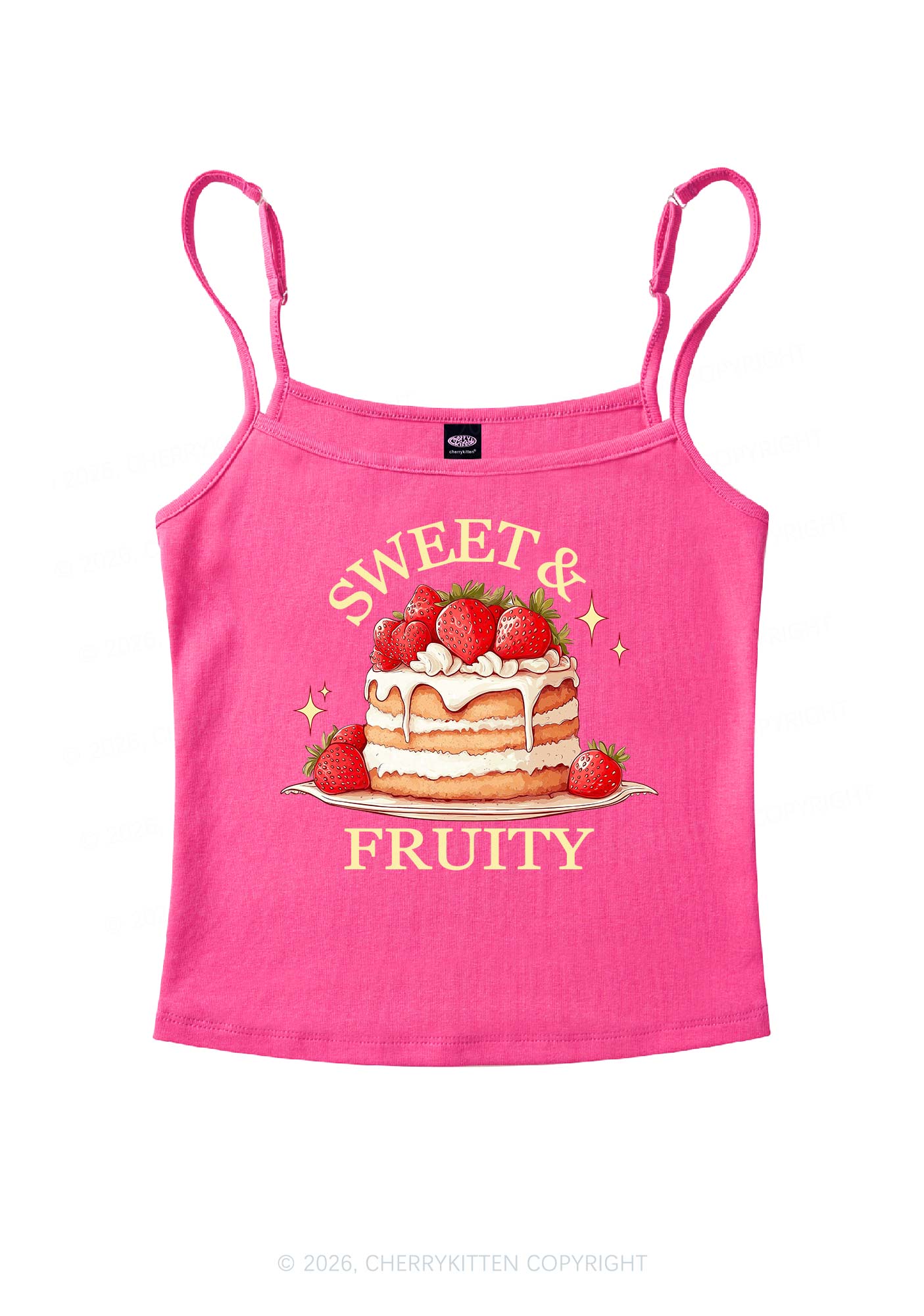 Sweet And Fruity Cake Pride Y2K Spaghetti Strap Cami Cherrykitten