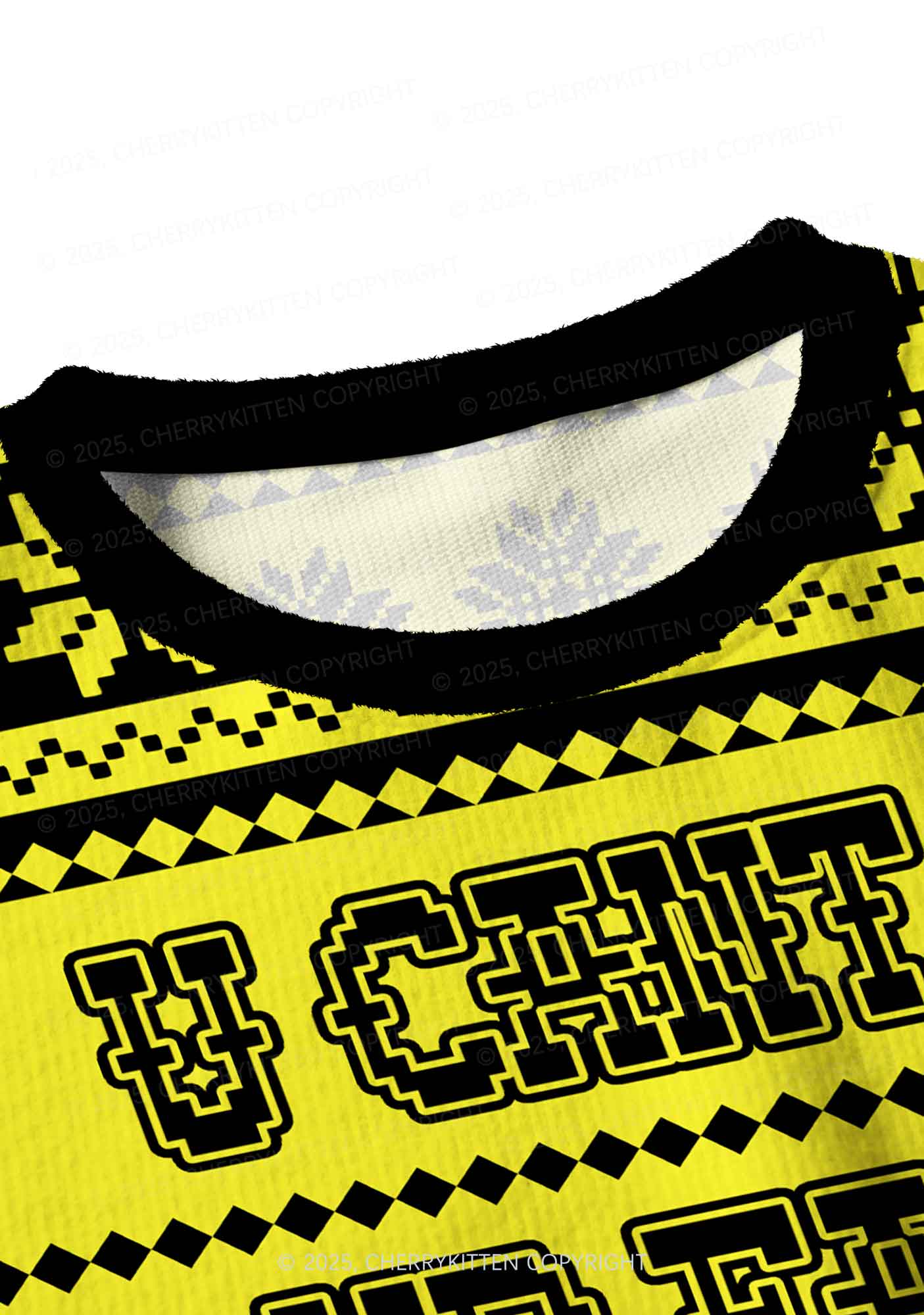 U Can Pick Ur Daddy Y2K Christmas Crop Knit Sweatshirt Cherrykitten