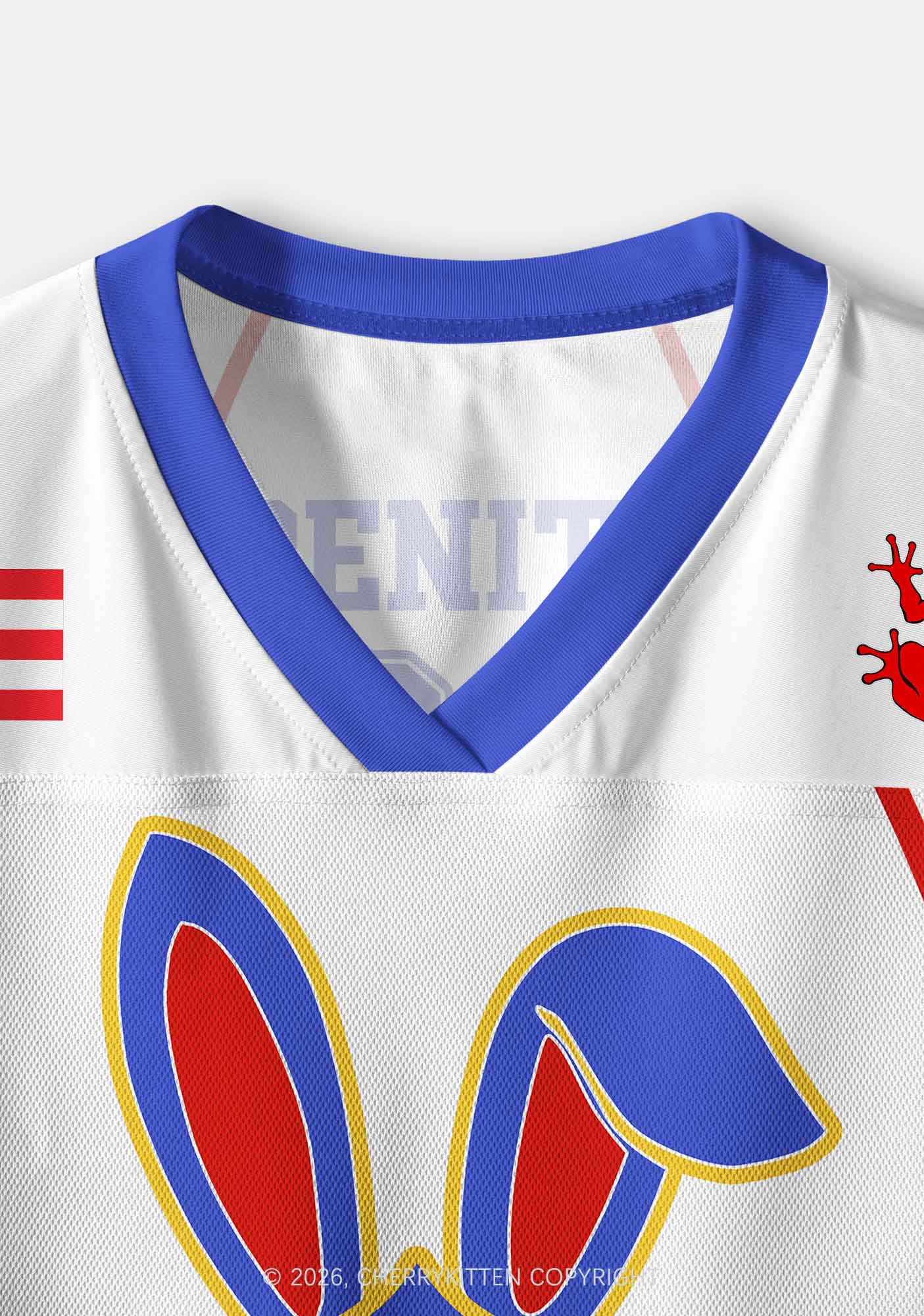 White Football Bunny Y2K Crop Sport Jersey Shirts Cherrykitten
