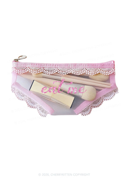 Glitter Eat Me Y2K Briefs Shape Cosmetic Pouch Cherrykitten