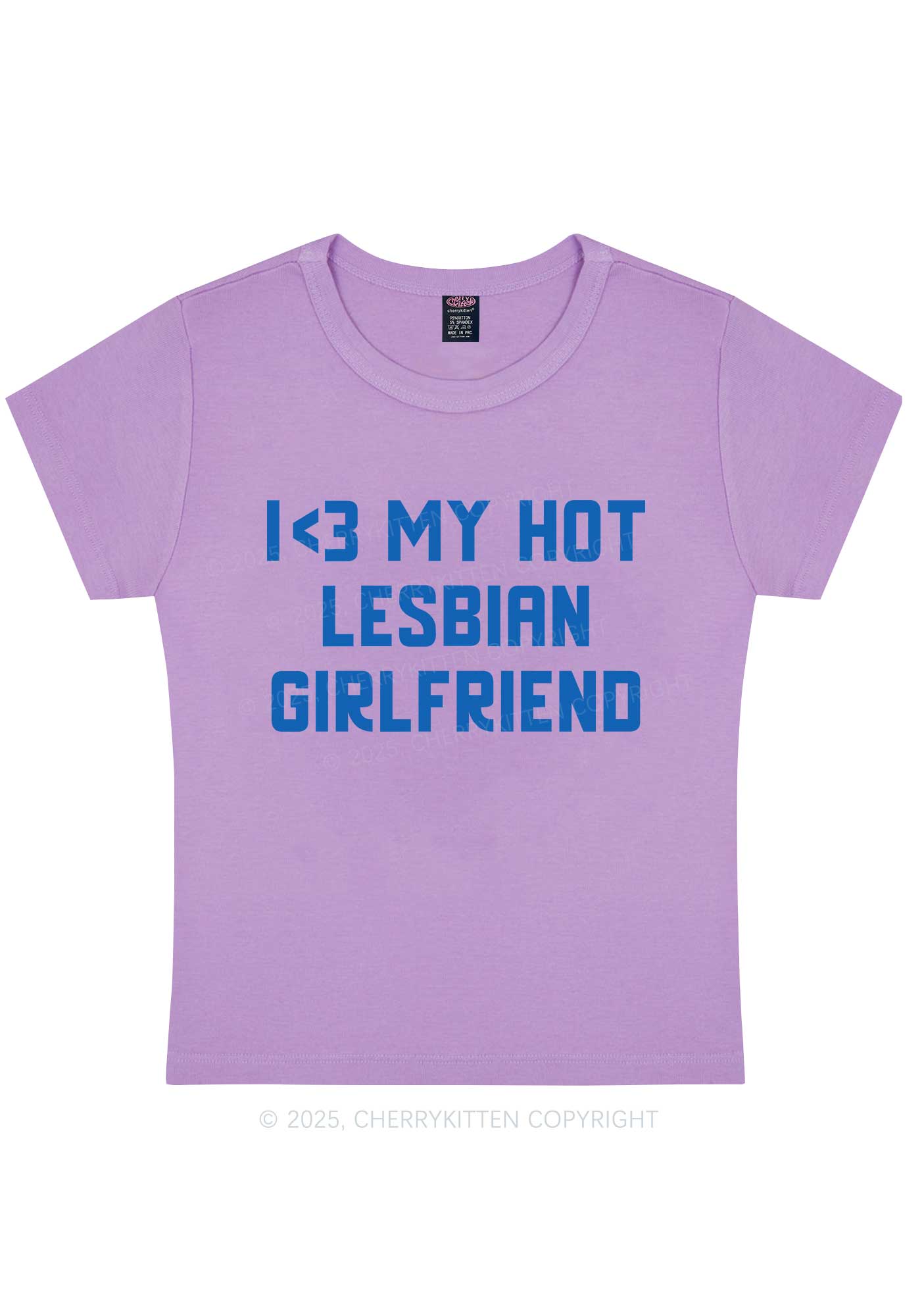 My Hot Lesbian GF Pride Y2K Baby Tee Cherrykitten