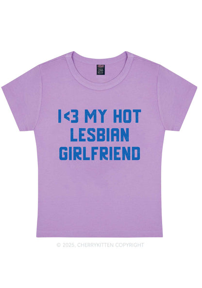 My Hot Lesbian GF Pride Y2K Baby Tee Cherrykitten