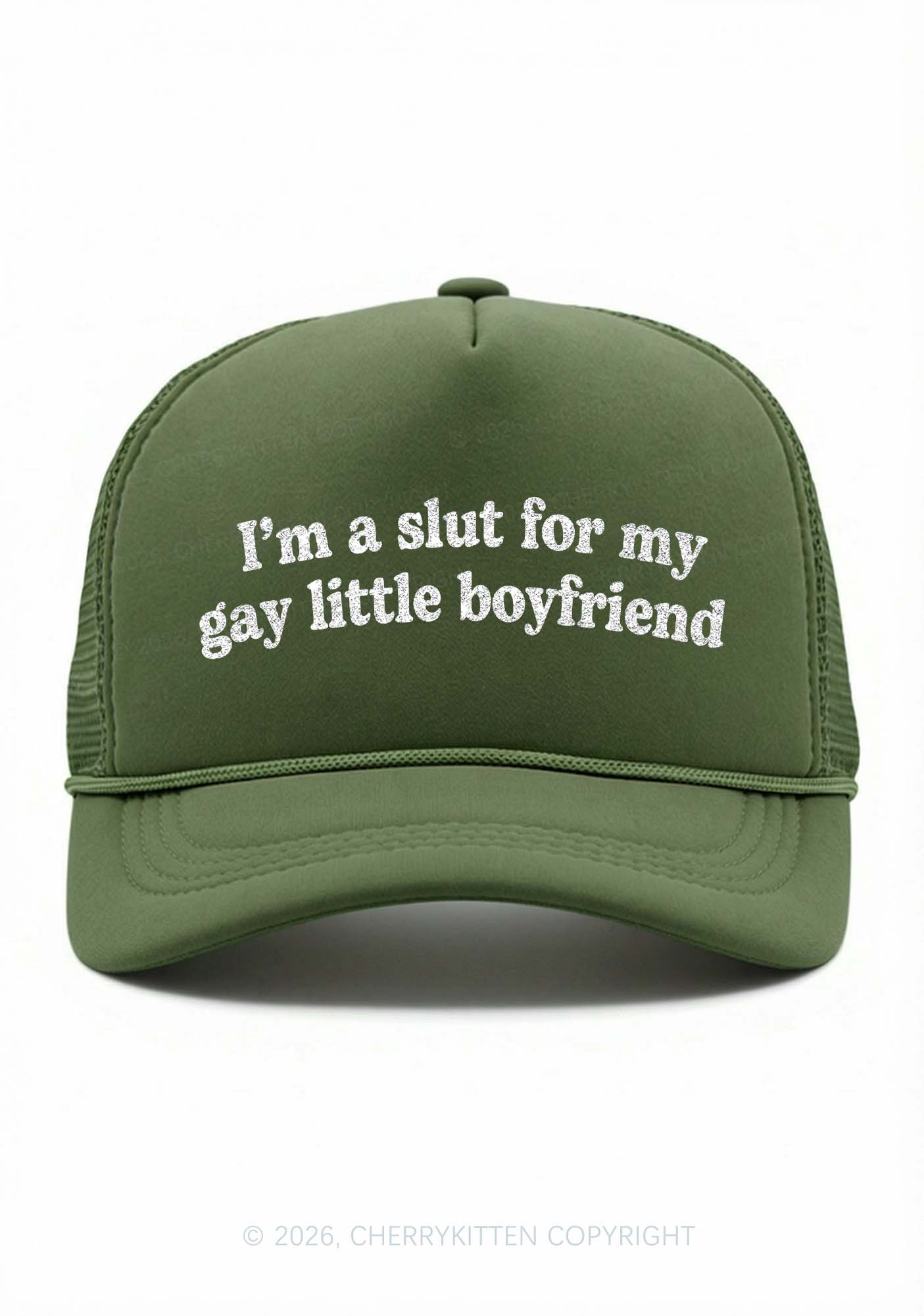 Glitter Slxt For My Gay BF Pride Y2K Trucker Hat Cherrykitten