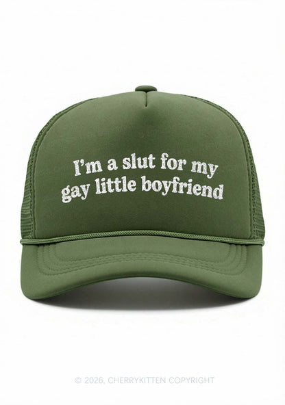 Glitter Slxt For My Gay BF Pride Y2K Trucker Hat Cherrykitten