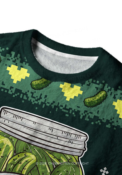 Pickle Slxt Y2K Christmas Knit Sweatshirt Cherrykitten