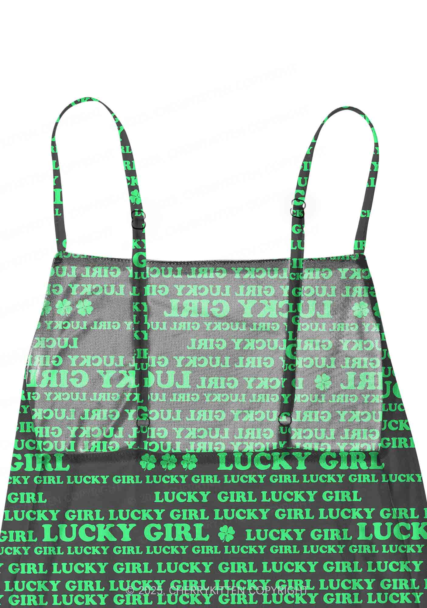 Lucky Girl Y2K Mesh Slip Dress Cherrykitten