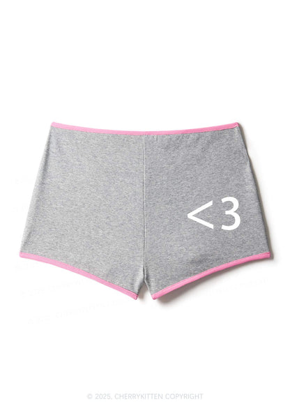 Cute Heart Y2K Contrast Mini Shorts Cherrykitten
