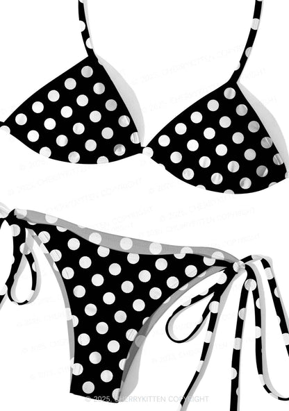 Classic Polka Dots Y2K Print Bikini Set Cherrykitten