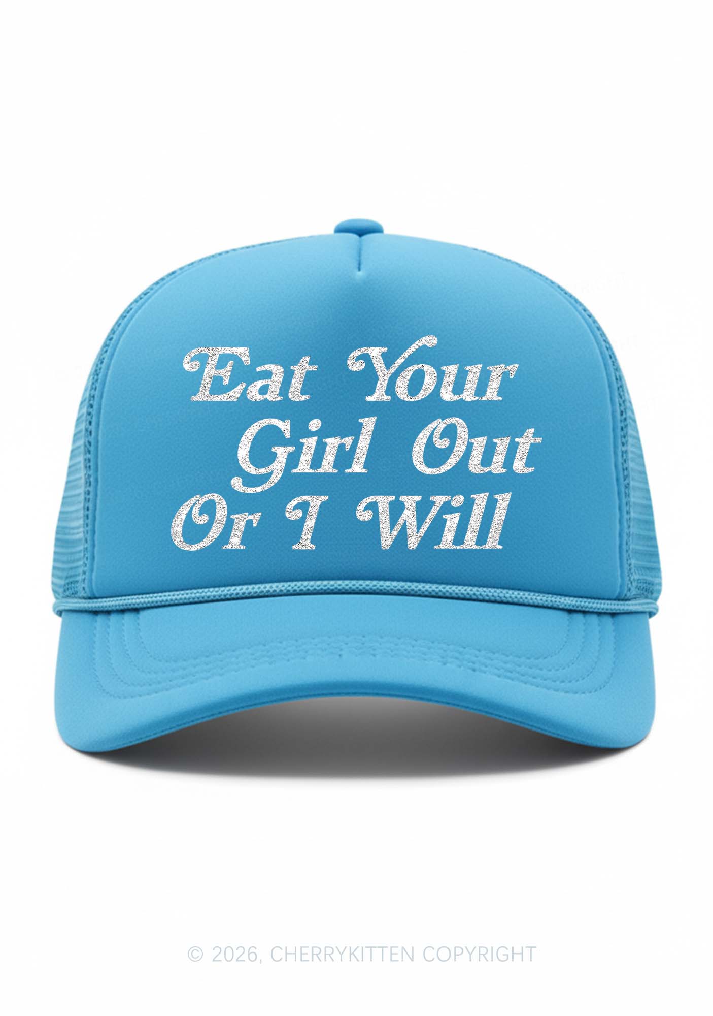 Glitter Eat Your Girl Out Pride Y2K Trucker Hat Cherrykitten
