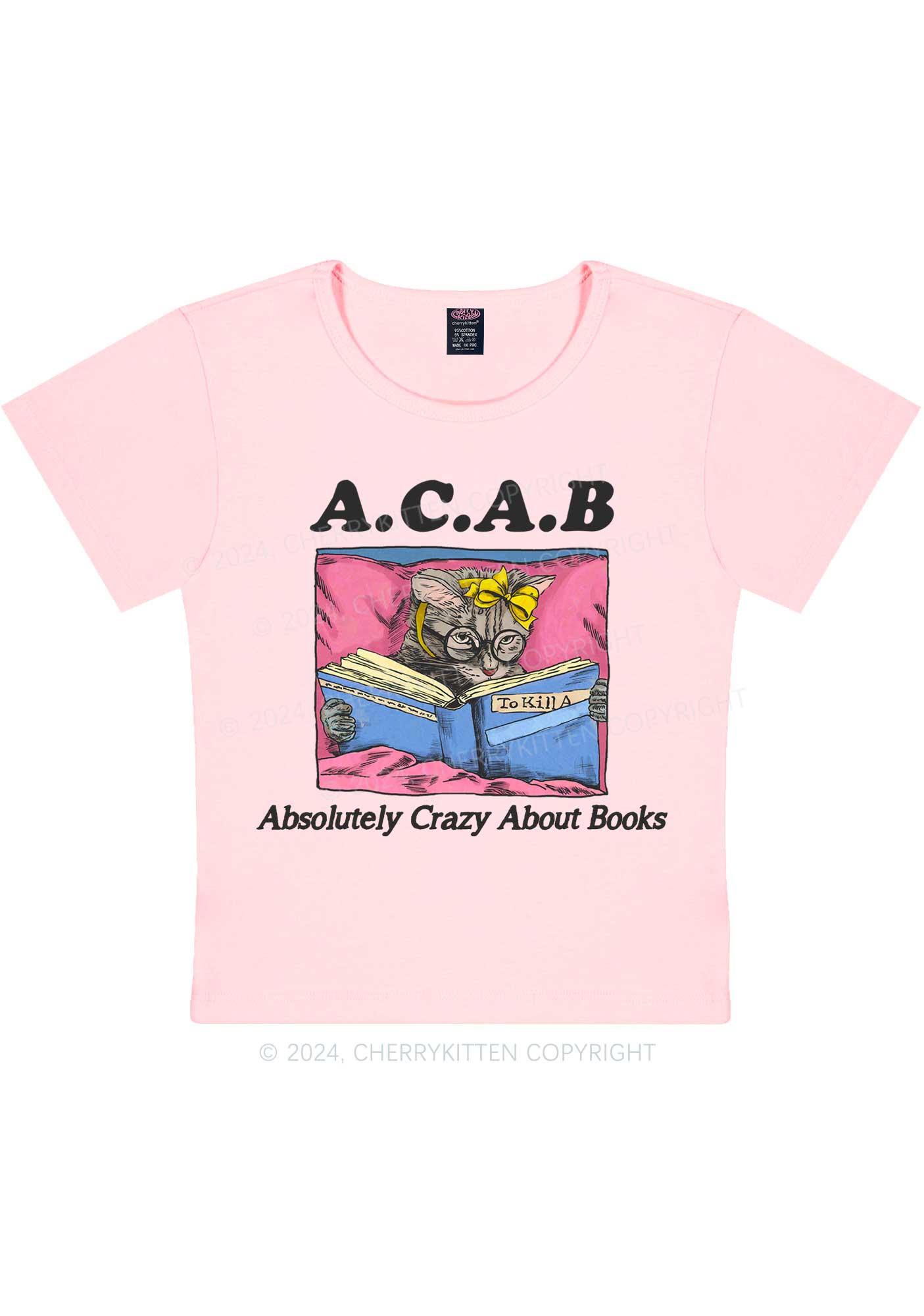 Crazy Books Y2K Baby Tee Cherrykitten