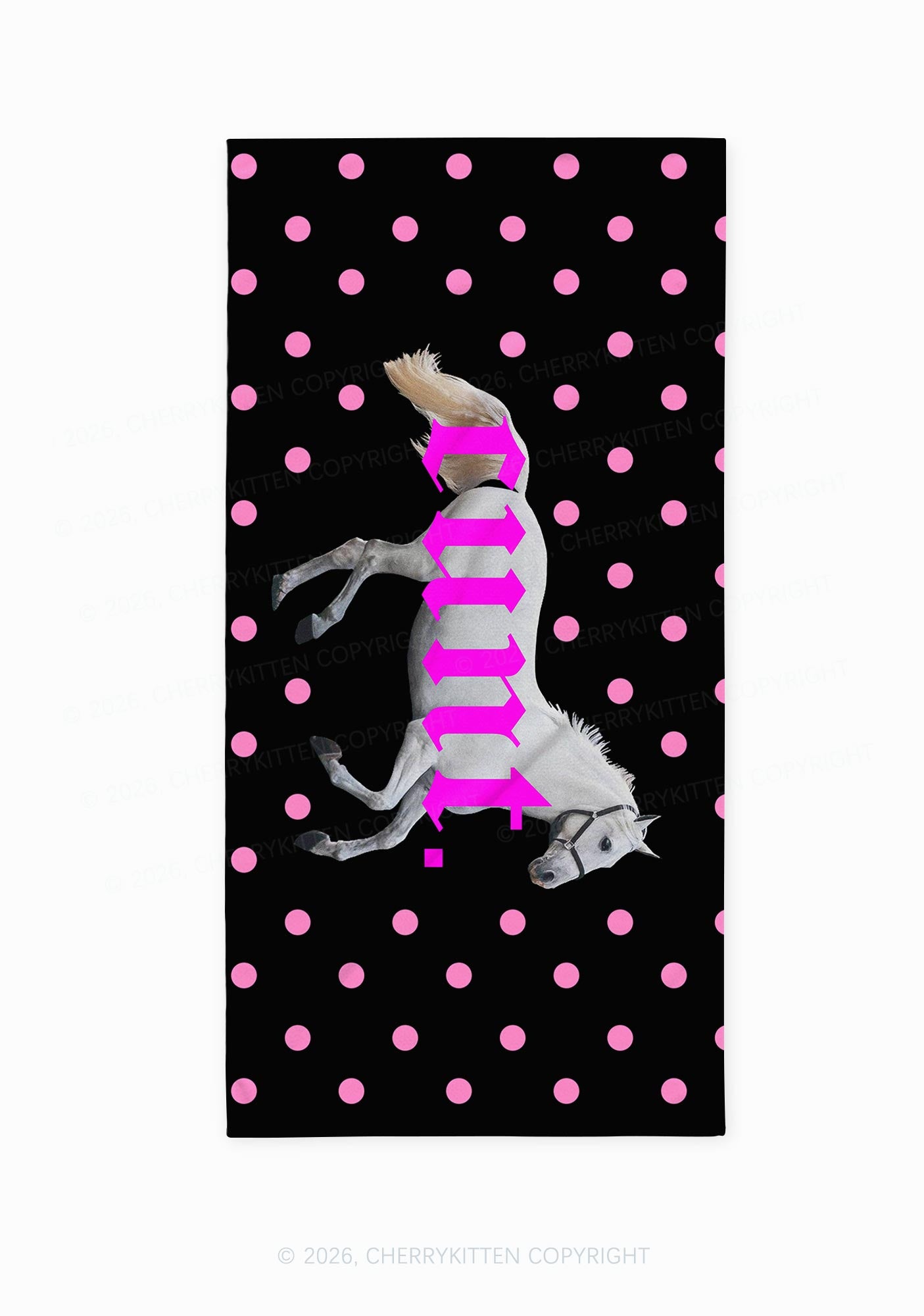 Pink Cxxt Horse Y2K Beach Towel Cherrykitten
