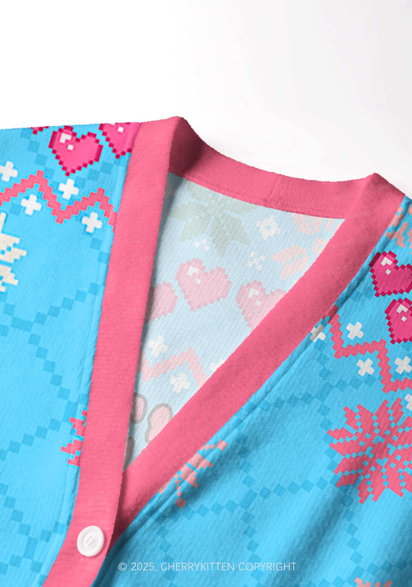 Pink Santas Y2K Christmas Cardigan Knit Sweatshirt Cherrykitten