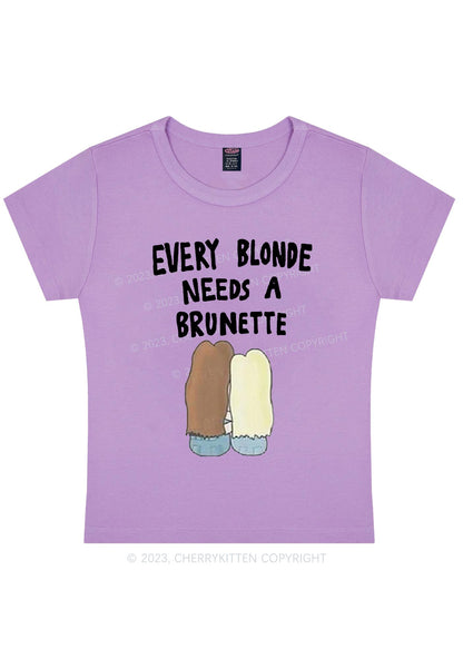 Curvy Blonde Needs Brunette Y2K Baby Tee Cherrykitten