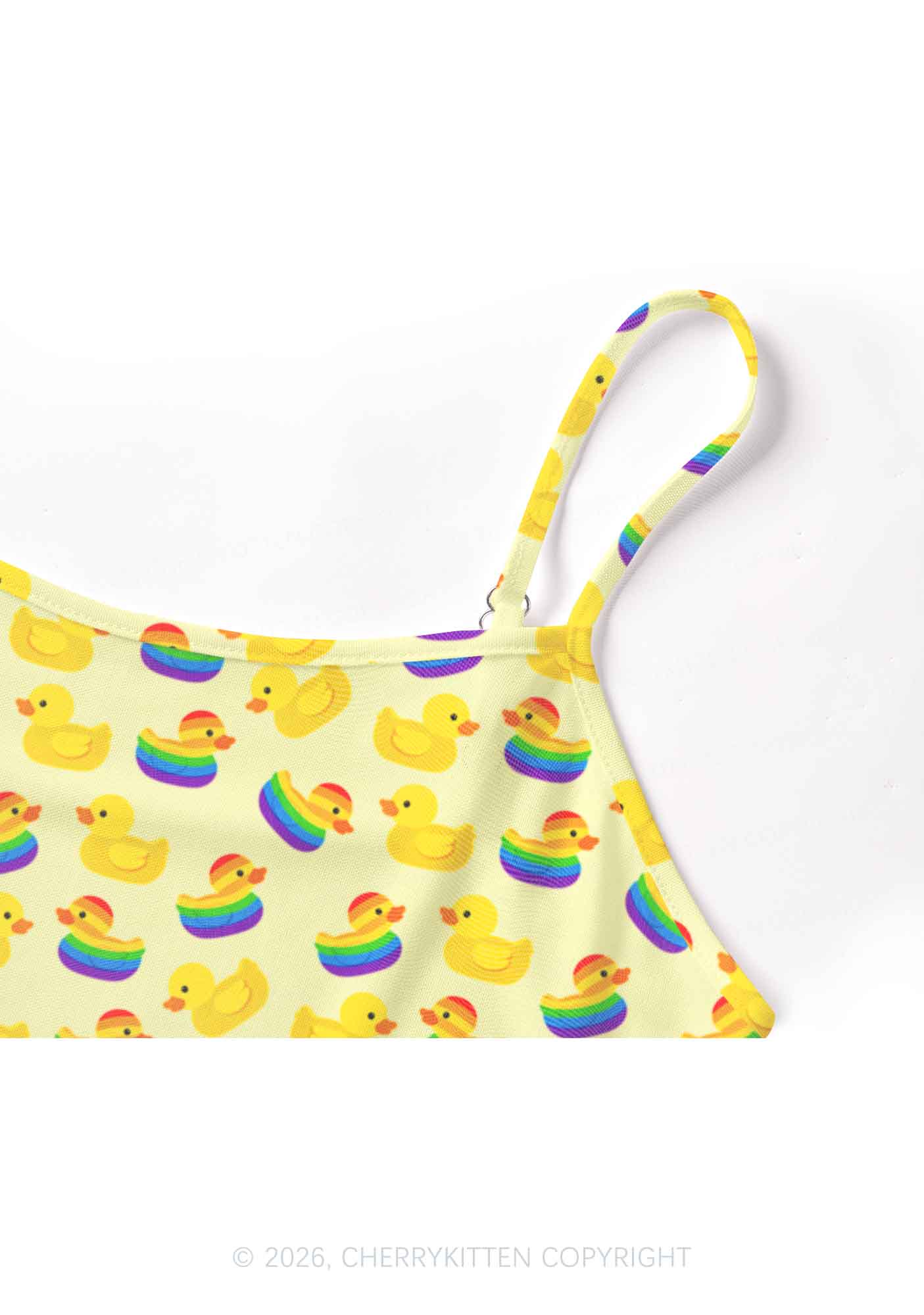 Rainbow Ducks Pride Y2K Mesh Cami Tank Cherrykitten