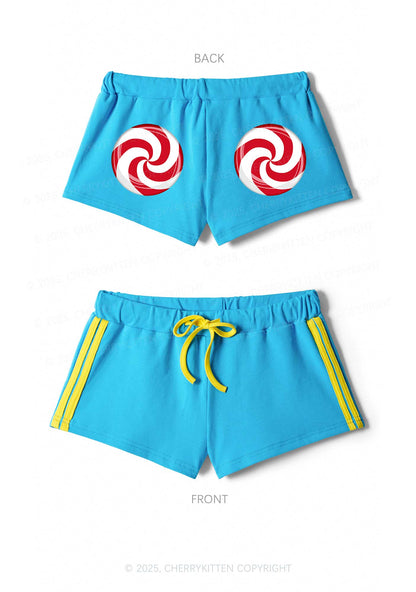 Christmas Sugar Swirl Y2K Drawstring Mini Shorts Cherrykitten