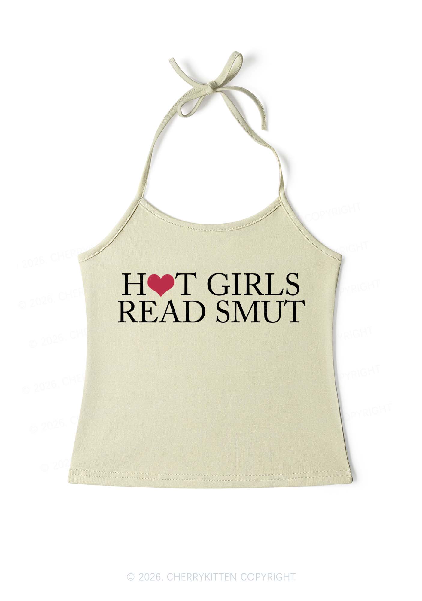Hot Girls Read Smut Y2K Halter Neck Cami Cherrykitten