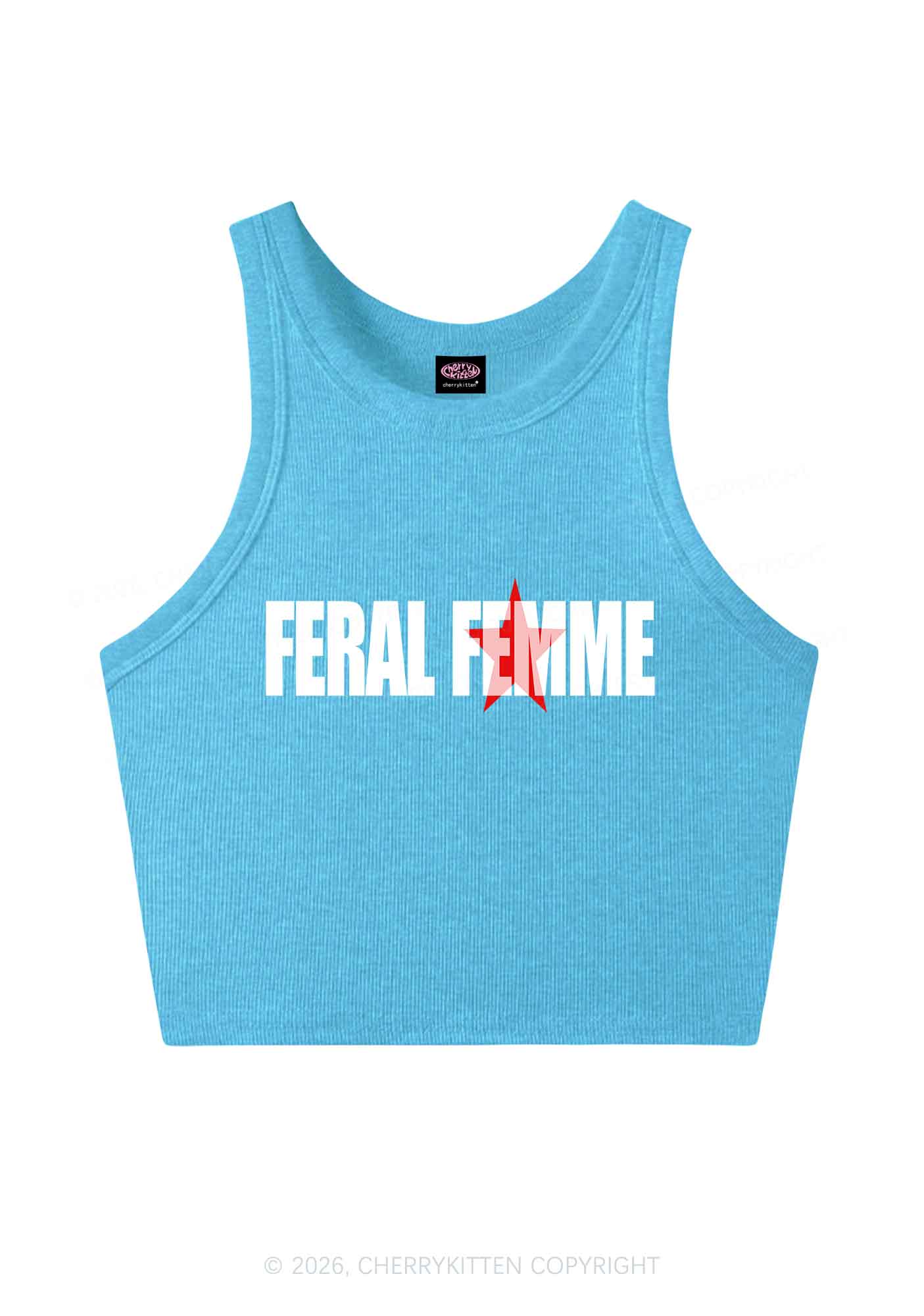 Feral Femme Pride Y2K Crop Tank Top Cherrykitten