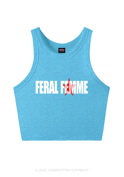 Feral Femme Pride Y2K Crop Tank Top Cherrykitten