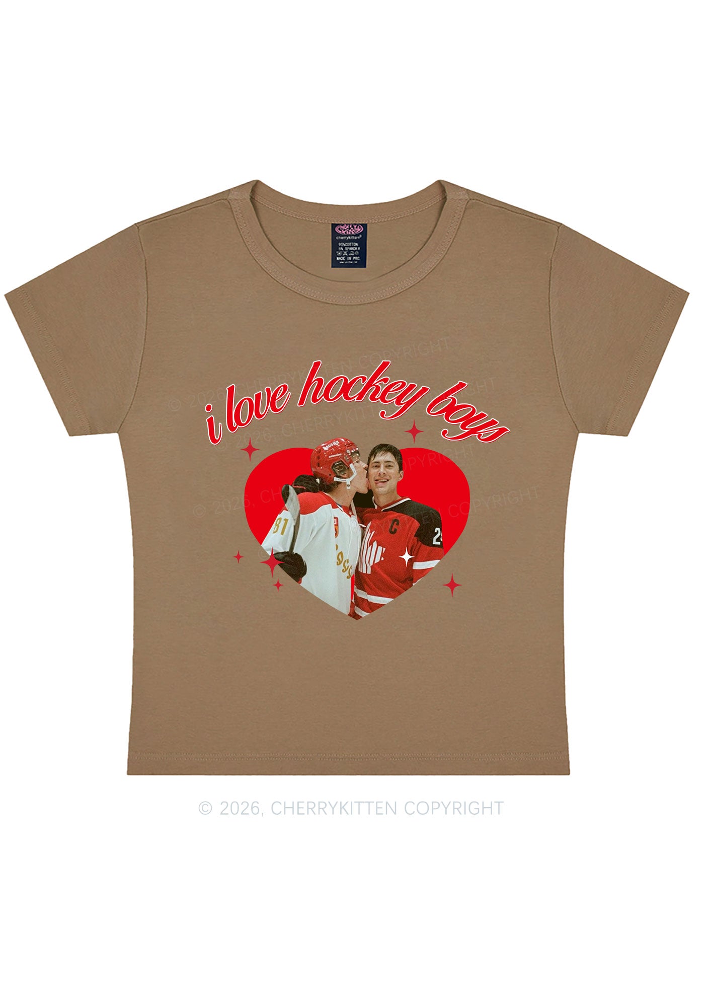 I Love Hockey Boys HR Y2K Baby Tee Cherrykitten