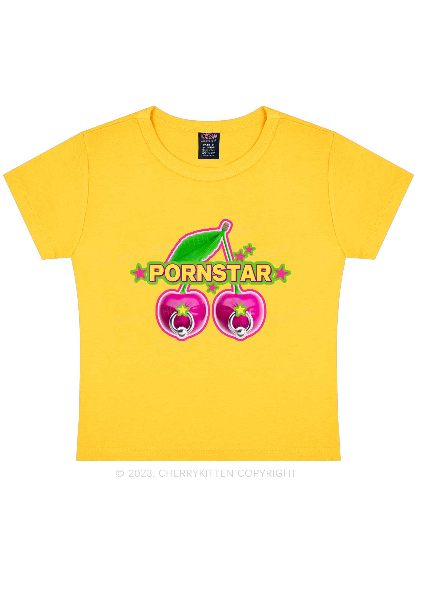 Pxrnstar Cherry Y2K Baby Tee Cherrykitten