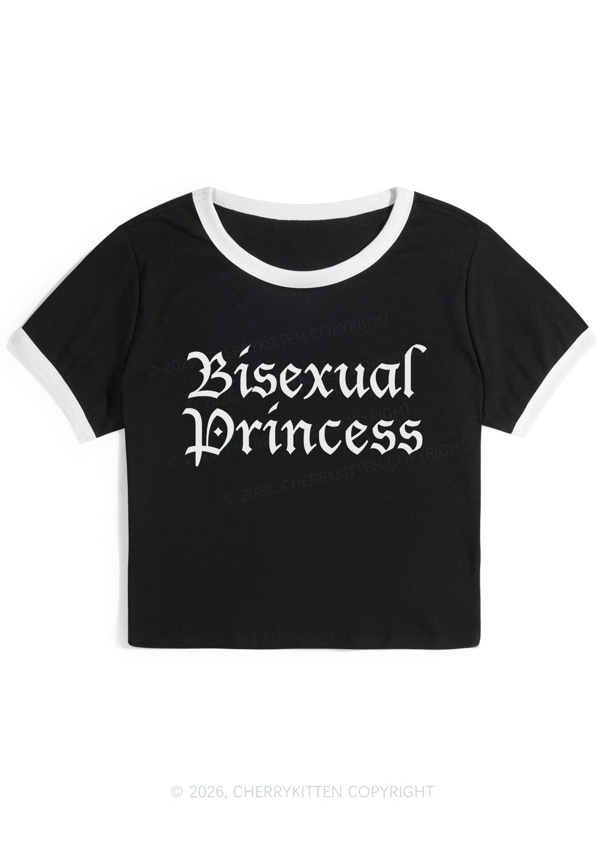 Bisexual Princess Pride Y2K Ringer Tee Cherrykitten
