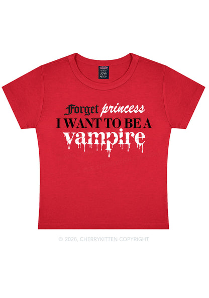 Halloween Want To Be Vampire Y2K Baby Tee Cherrykitten