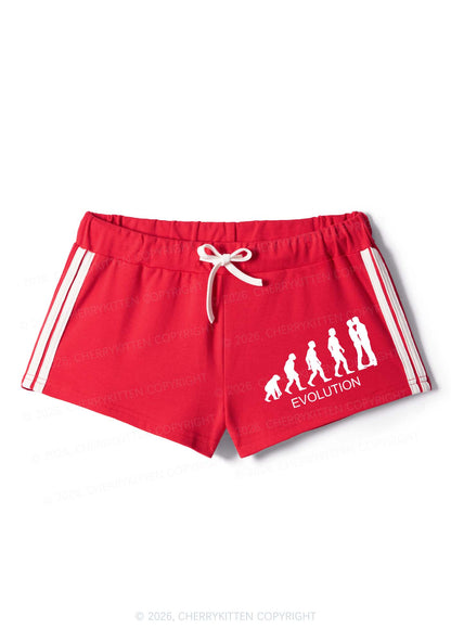 Gay Evolution Pride Y2K Drawstring Mini Shorts Cherrykitten
