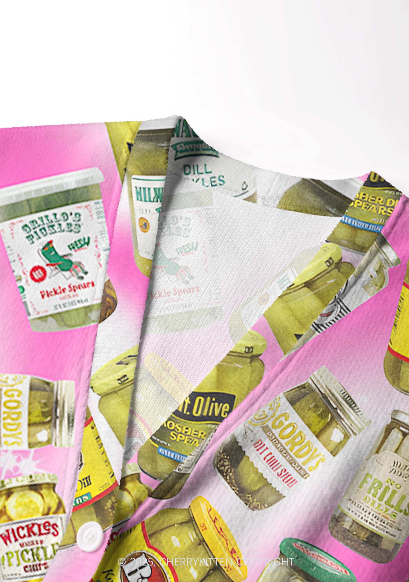 Yellow Canned Pickles Y2K Christmas Cardigan Knit Sweatshirt Cherrykitten