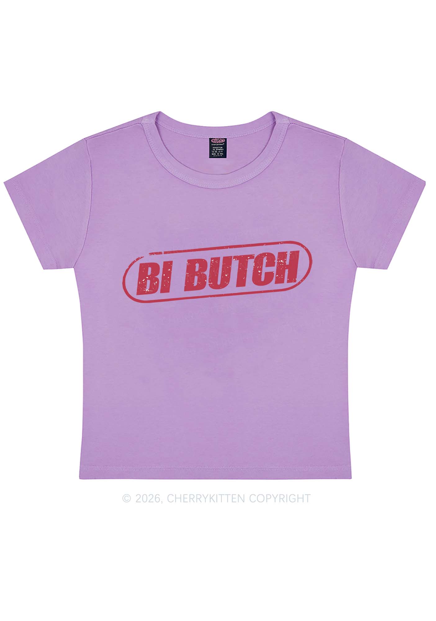 Bi Butch Pride Y2K Baby Tee Cherrykitten