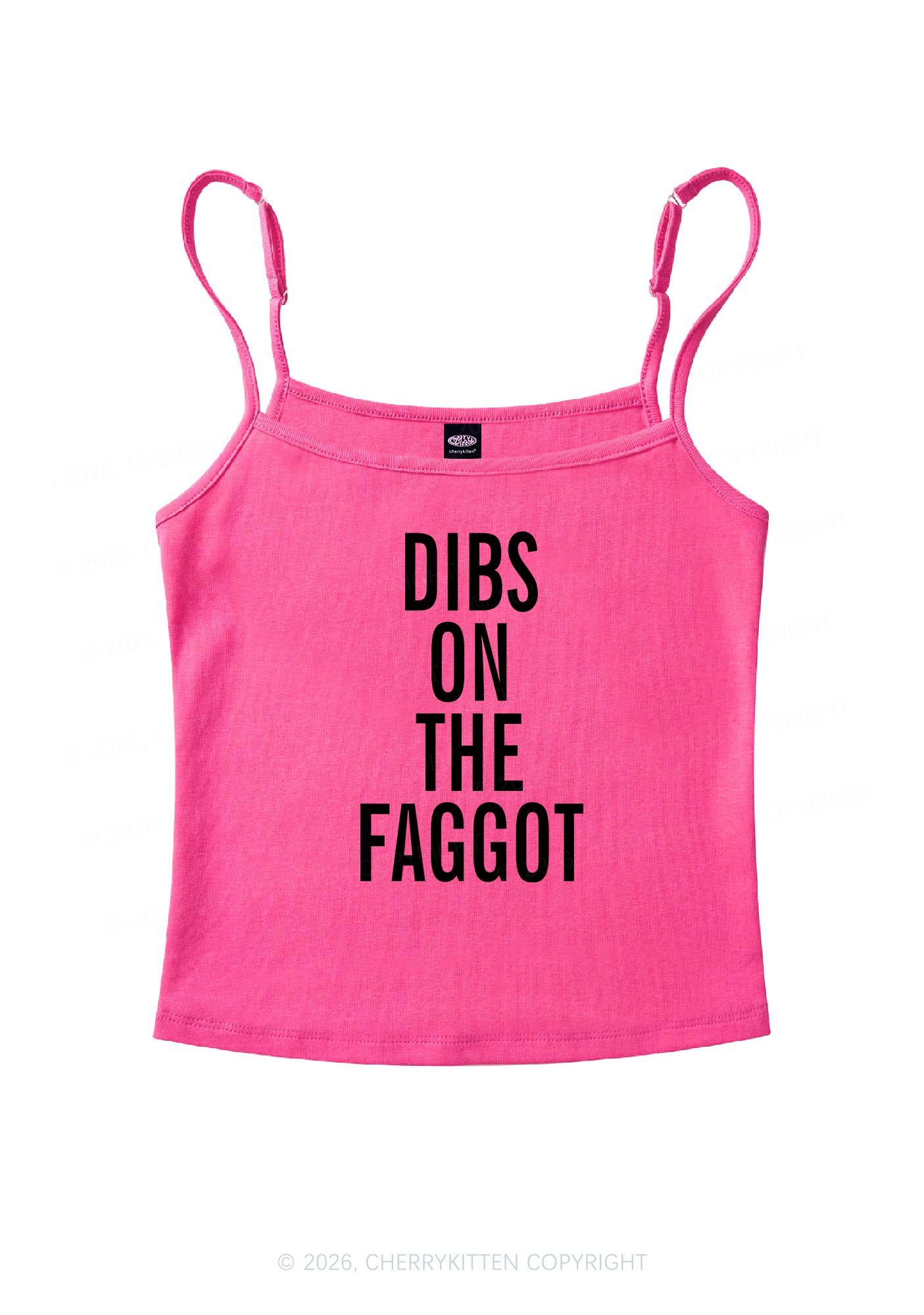 Dibs On The Faggot Pride Y2K Spaghetti Strap Cami Cherrykitten
