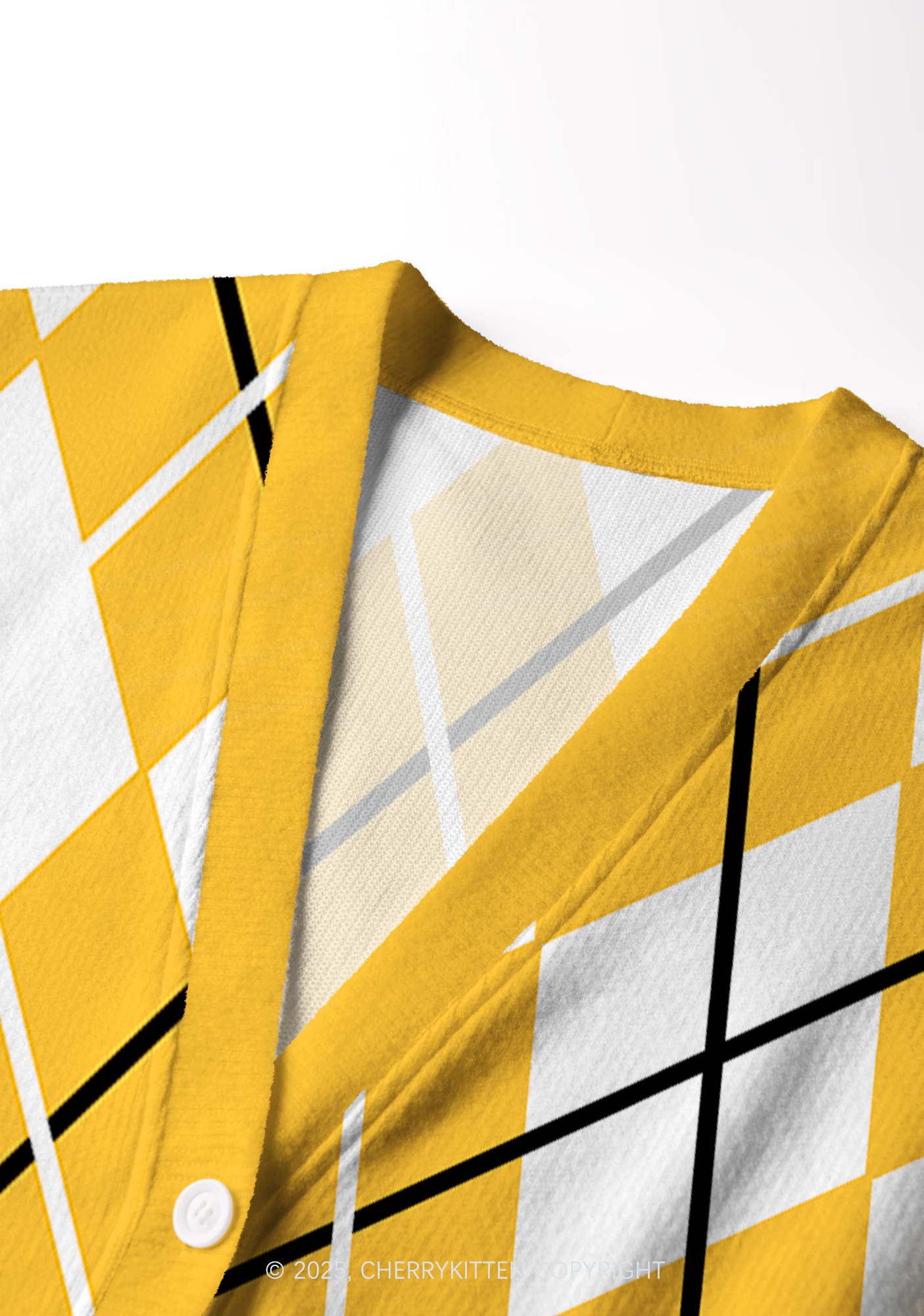 Yellow Cats Friend Y2K Christmas Cardigan Knit Sweatshirt Cherrykitten