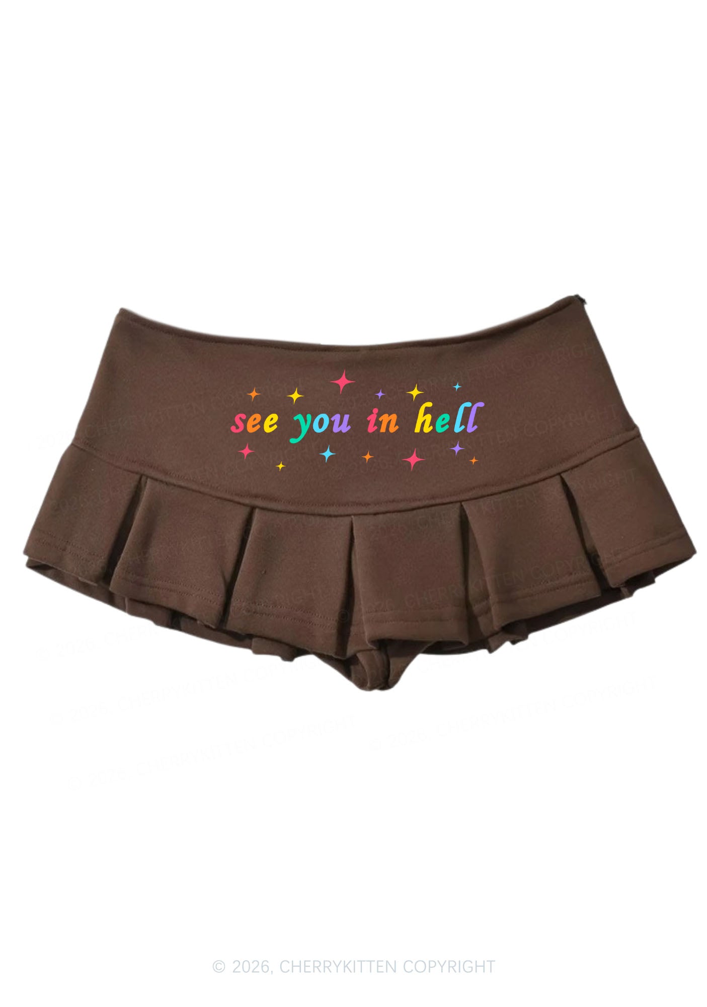 See You In Hell Pride Y2K Mini Pleated Skirts Cherrykitten