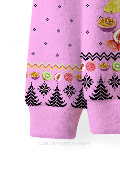 Fruity Y2K Christmas Knit Sweatshirt Cherrykitten