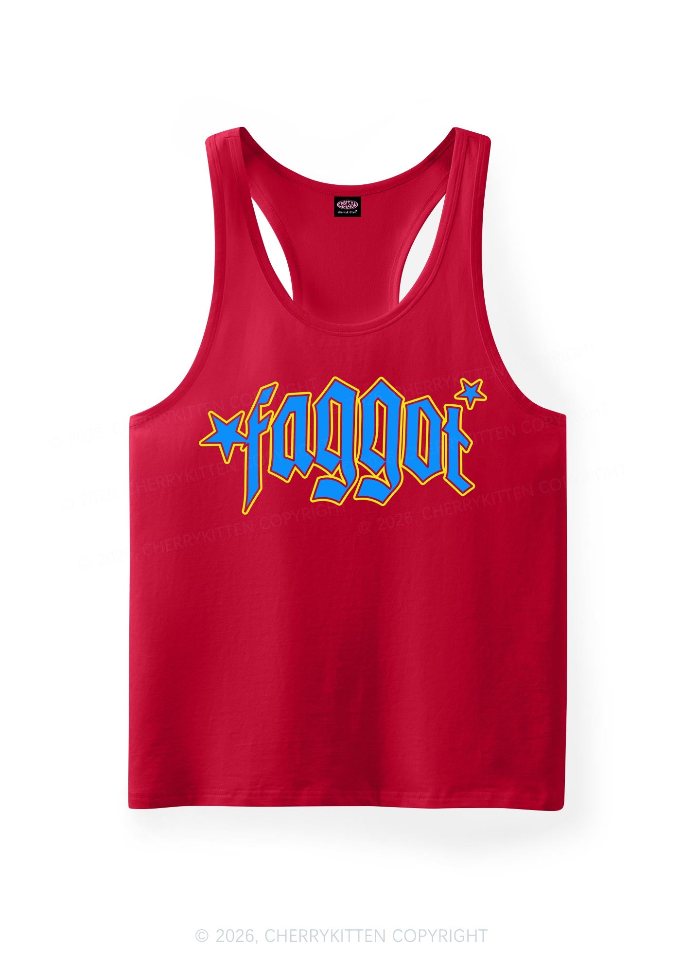 Faggot Stars Pride Y2K Men Racerback Tank Top Cherrykitten