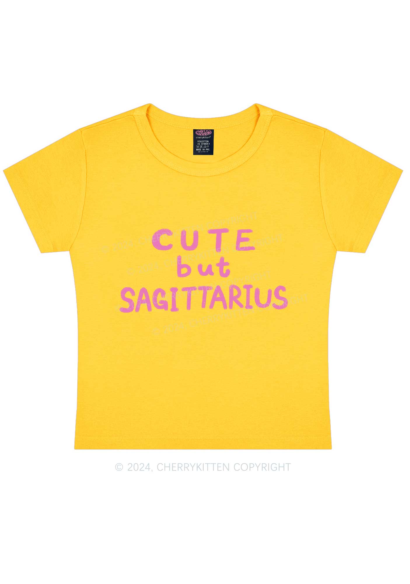 Custom Zodiac Cute But Y2K Baby Tee Cherrykitten