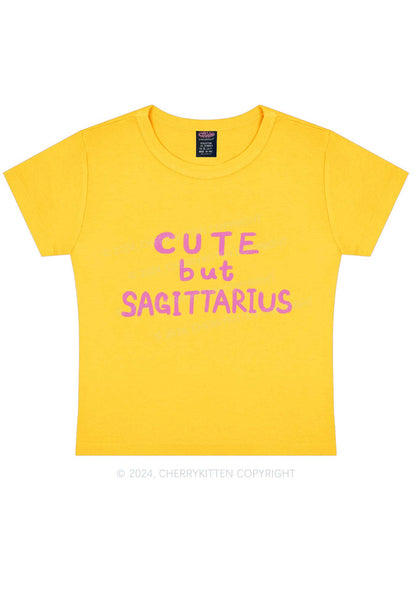 Custom Zodiac Cute But Y2K Baby Tee Cherrykitten