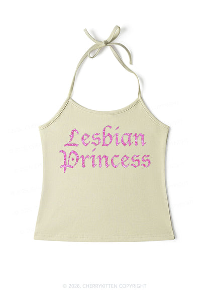 Glitter Lesbian Princess Pride Y2K Halter Neck Cami Cherrykitten