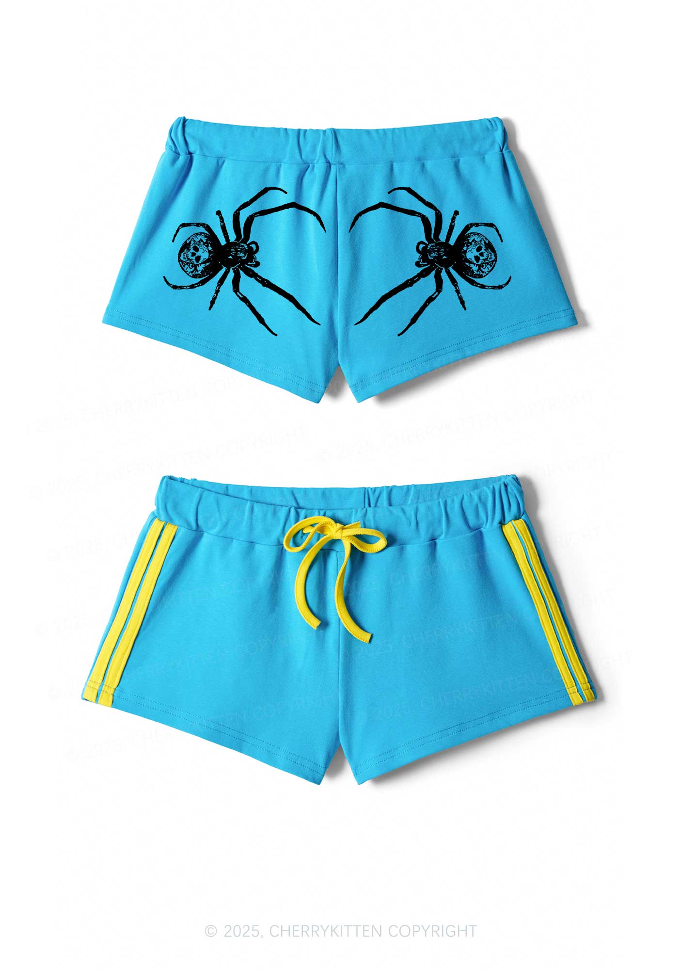 Halloween Spider Y2K Drawstring Mini Shorts Cherrykitten