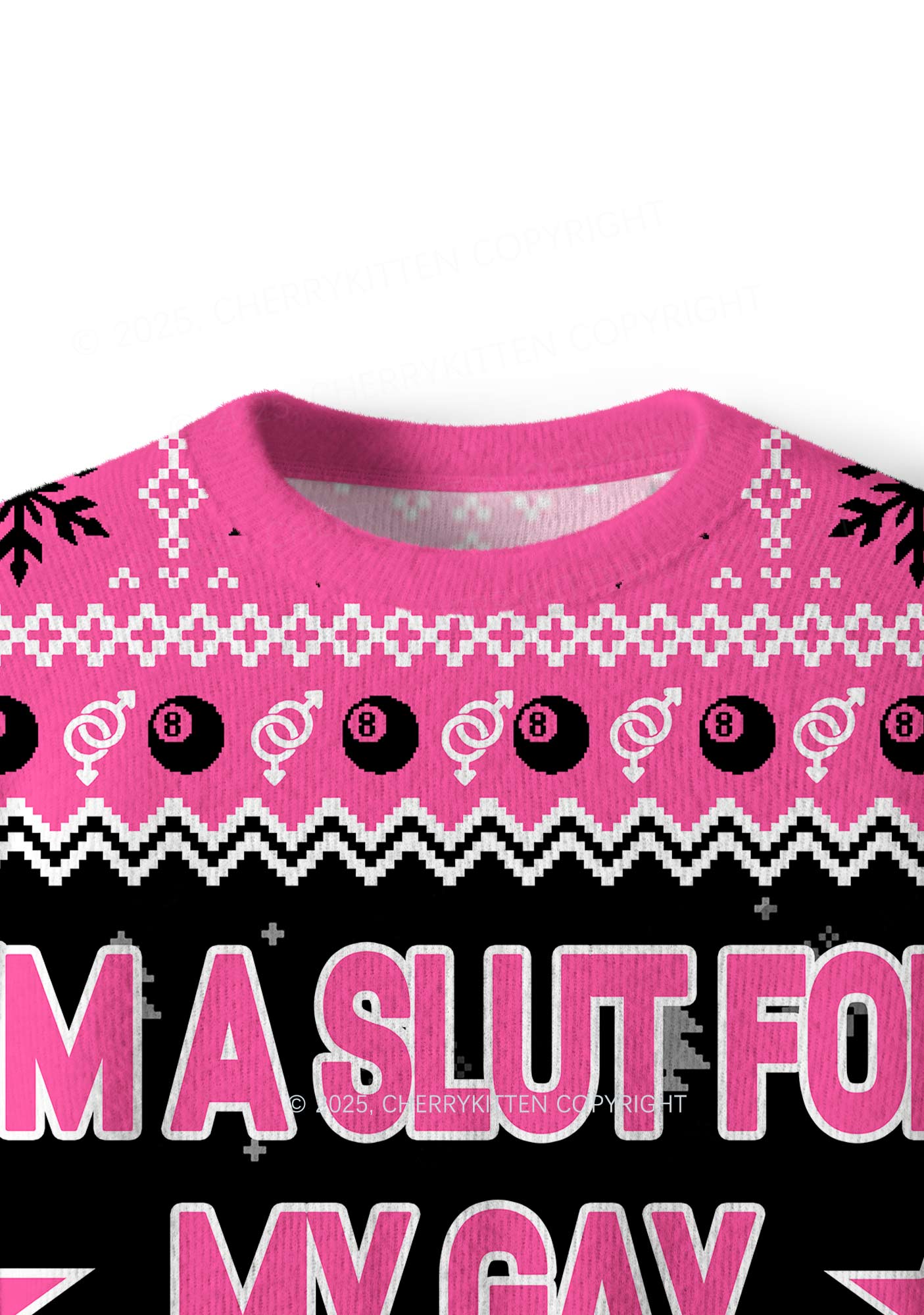 Slxt For My Gay BF Y2K Christmas Knit Sweatshirt Cherrykitten