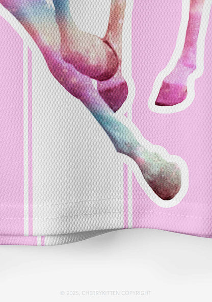 Custom Pink Horse Y2K Crop Sport Jersey Shirts Cherrykitten