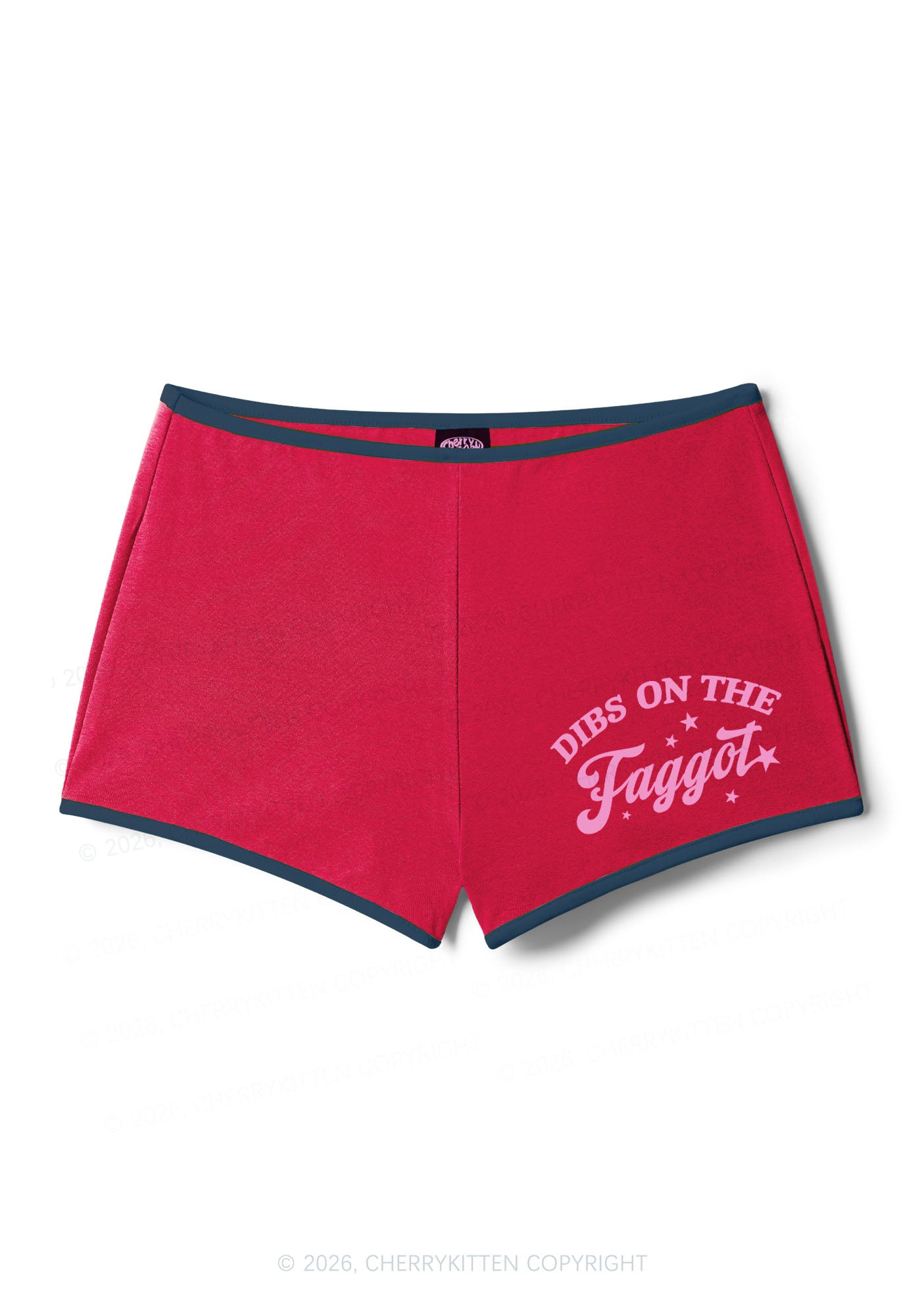 Dibs On The Faggot Pride Y2K Booty Shorts Cherrykitten