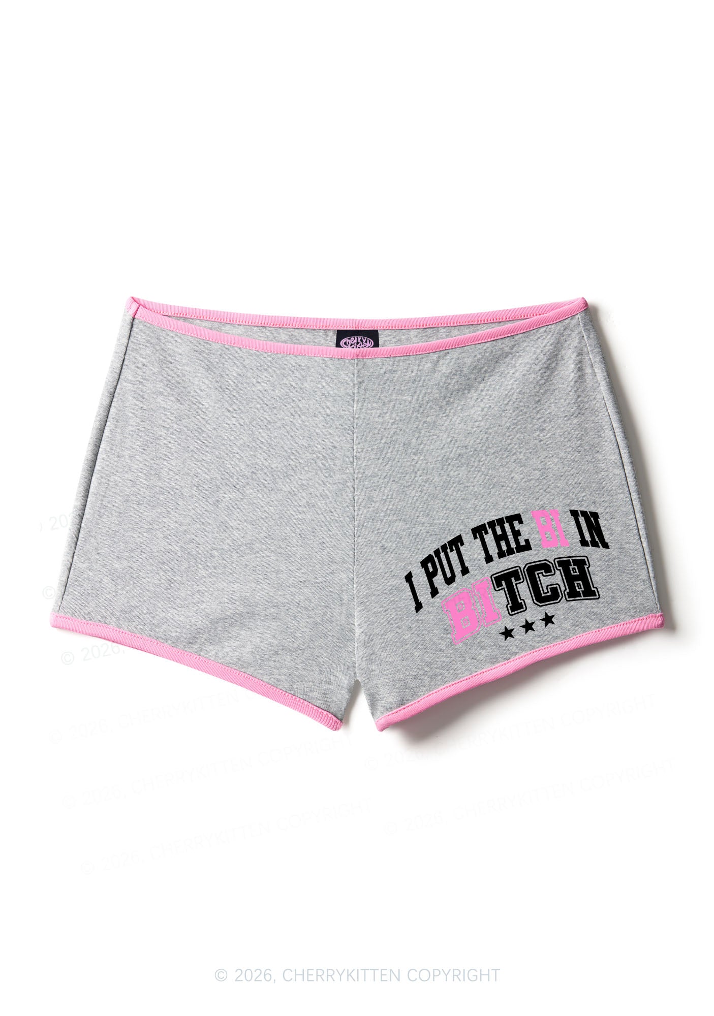 I Put The Bi In Bxxch Pride Y2K Booty Shorts Cherrykitten