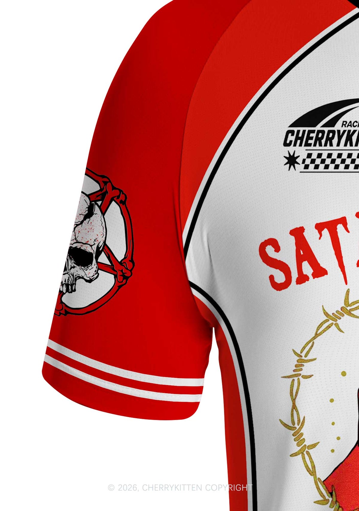Halloween Satan Loves You Heart Y2K Football Jersey Shirts Cherrykitten